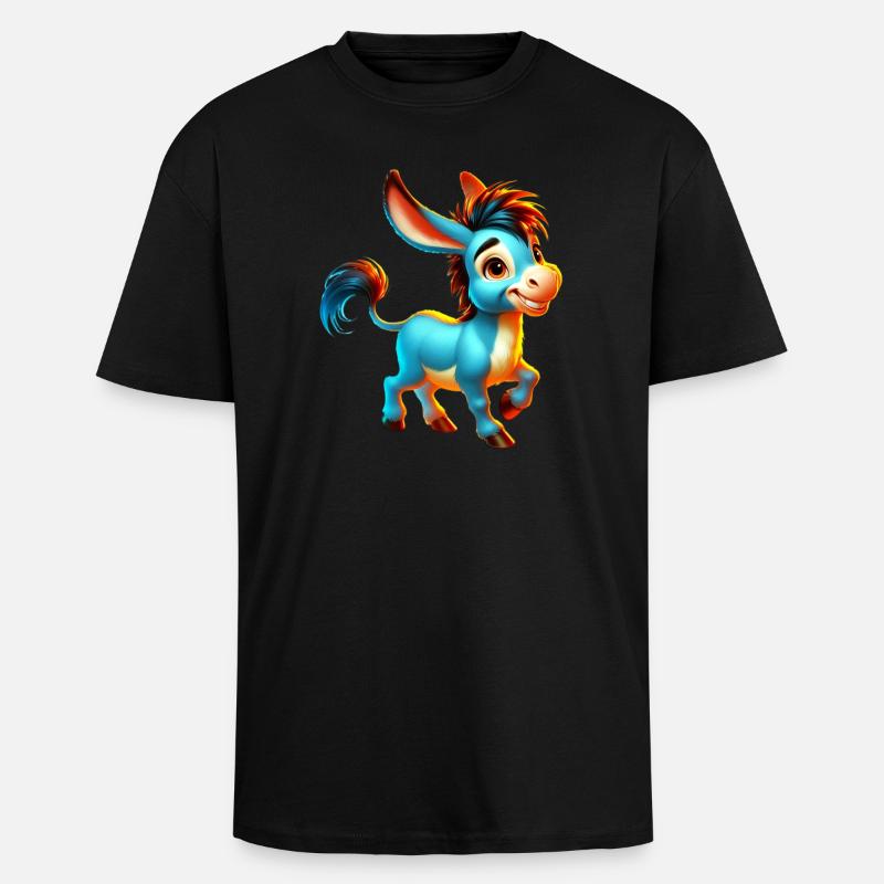 Esel-Maultier - Oversized Heavyweight Unisex T-Shirt - Schwarz