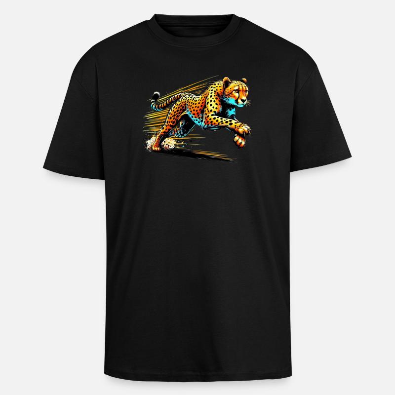 Gepard - Oversized Heavyweight Unisex T-Shirt - Schwarz