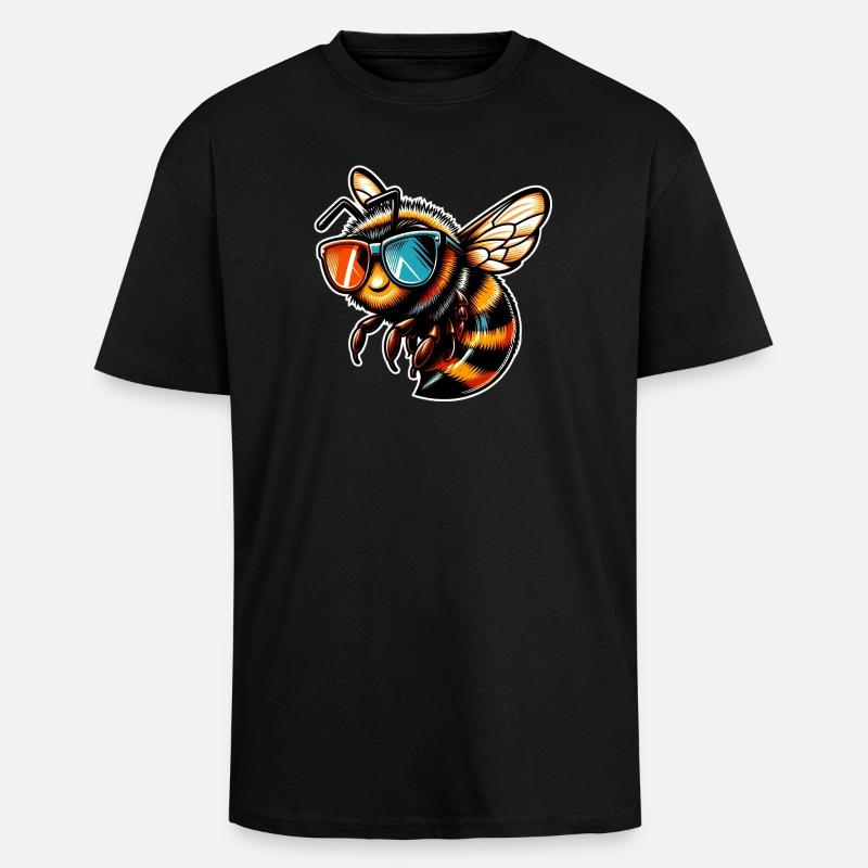 Biene - Oversized Heavyweight Unisex T-Shirt - Schwarz