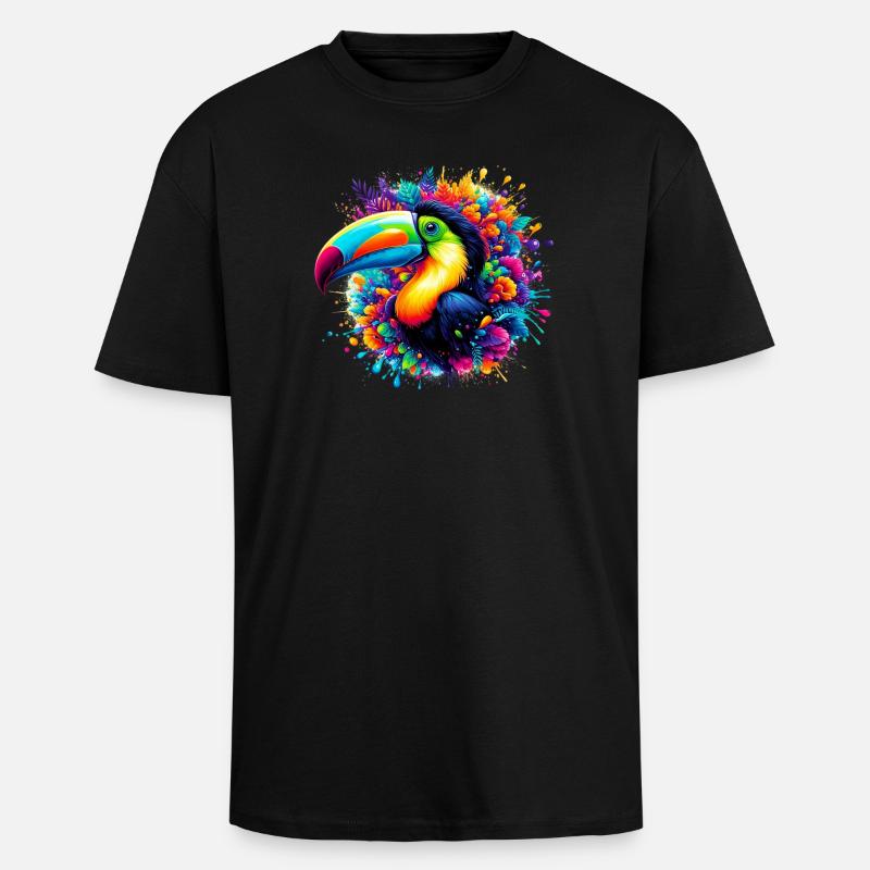 Tukan - Oversized Heavyweight Unisex T-Shirt - Schwarz