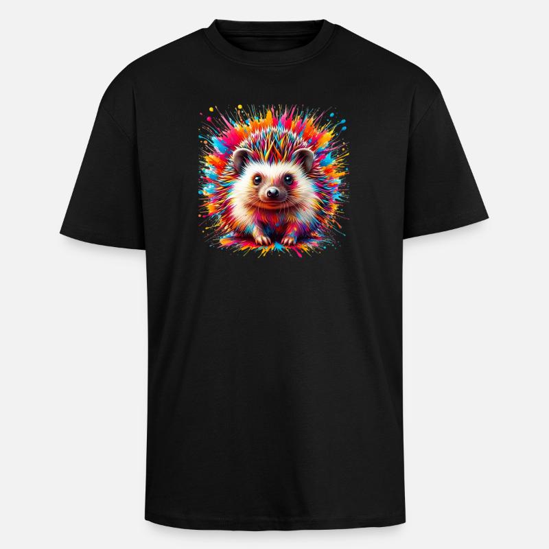 Hedgehog - Unisex Oversized Heavyweight T-shirt - black