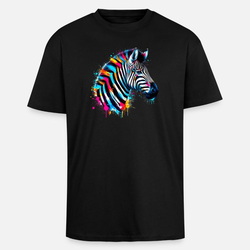 Zebra - Unisex Oversized Heavyweight T-shirt - black