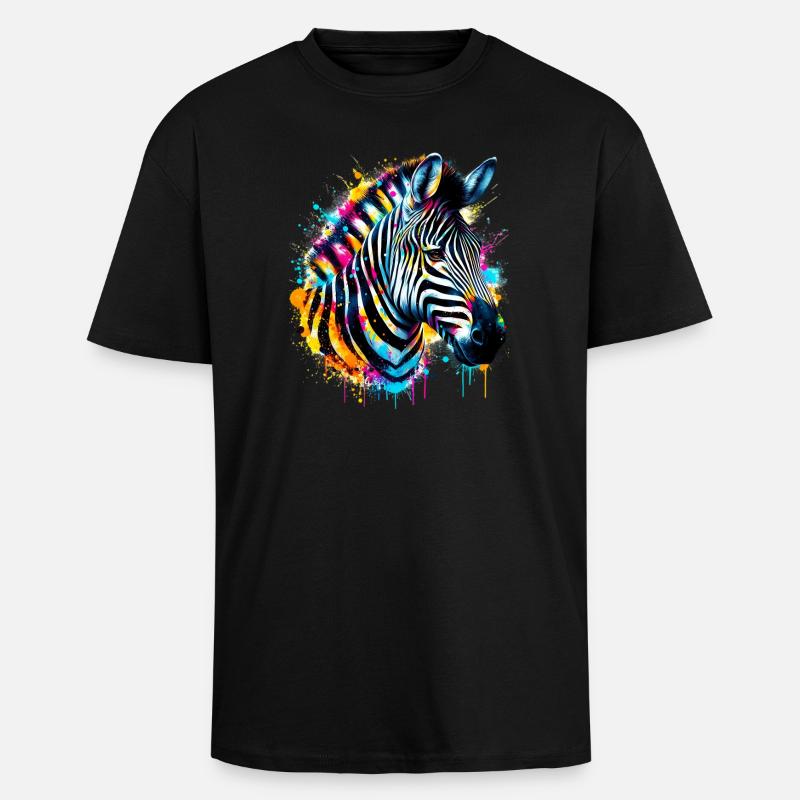 Zebra - Unisex Oversized Heavyweight T-shirt - black