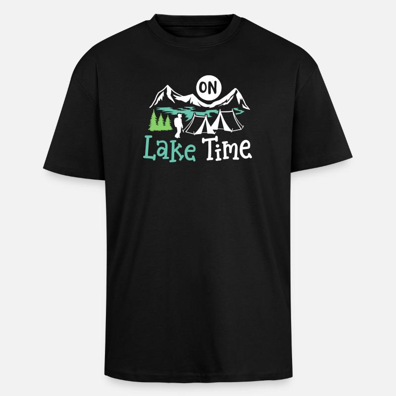 See Camping Zelten - Oversized Heavyweight Unisex T-Shirt - Schwarz
