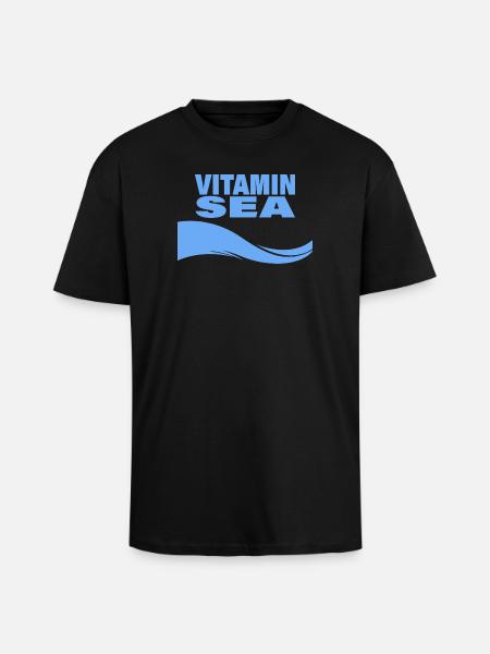 VITAMIN SEA - Unisex Oversized Heavyweight T-shirt - black