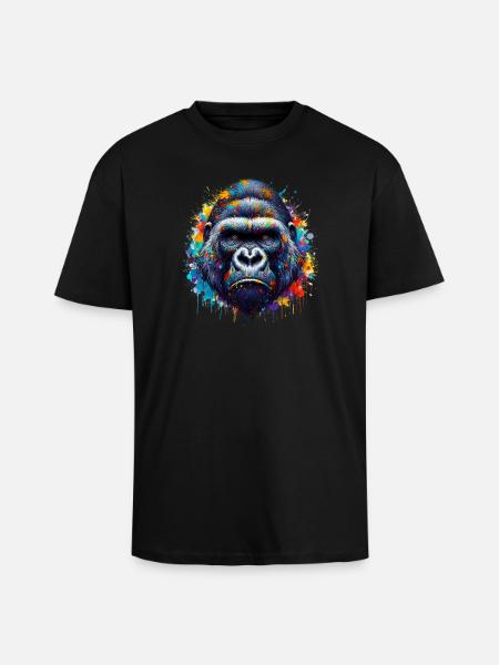 Gorilla - Oversized Heavyweight Unisex T-Shirt - Schwarz