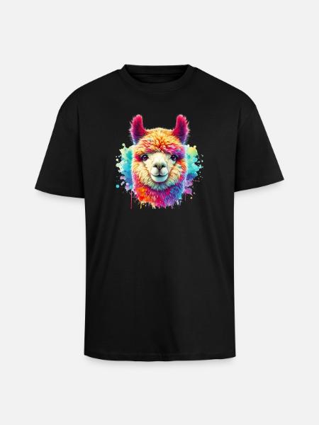 Alpaca - Unisex Oversized Heavyweight T-shirt - black