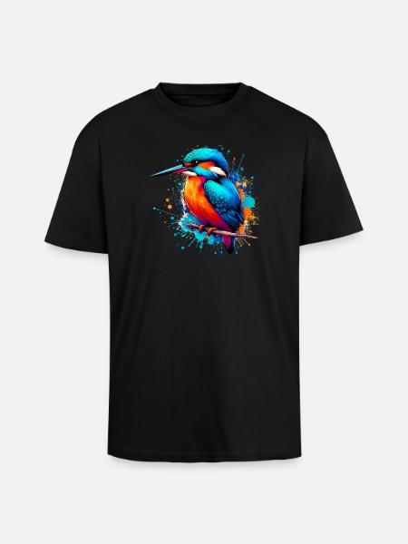 Kingfisher - Unisex Oversized Heavyweight T-shirt - black