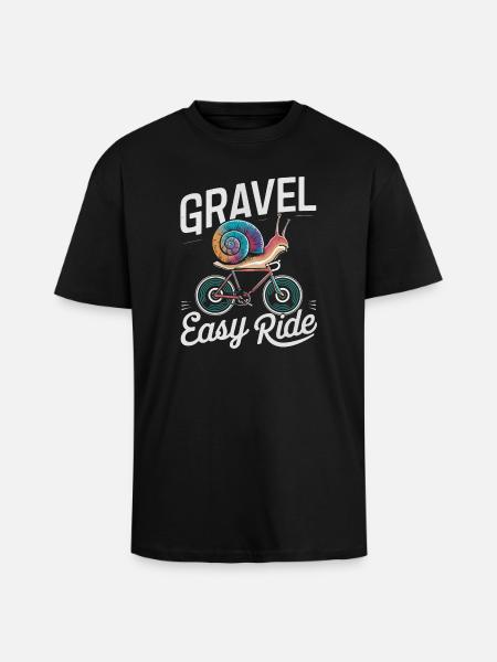 Snail Biking Adventure Illustration - Unisex Oversized Heavyweight T-shirt - black