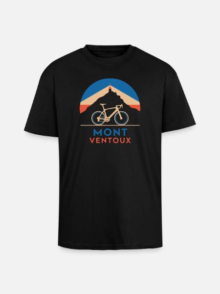 Mont Ventoux with a bike - Unisex Oversized Heavyweight T-shirt - black