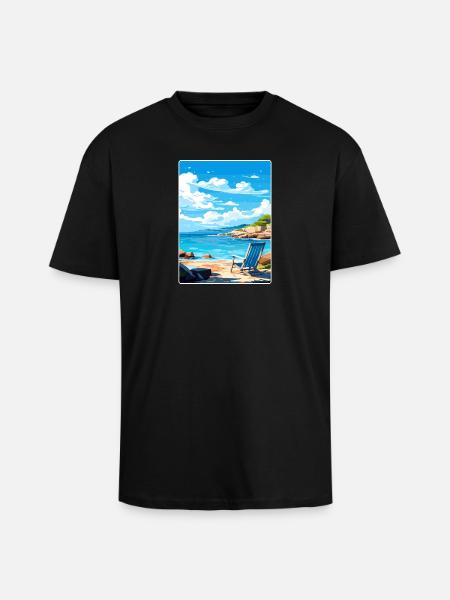 Kreeta Kreikka Matkajuliste Matkamuisto Postikorttimaali - Paksu unisex oversize t-paita - musta
