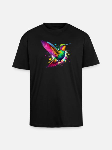 Hummingbird - Unisex Oversized Heavyweight T-shirt - black