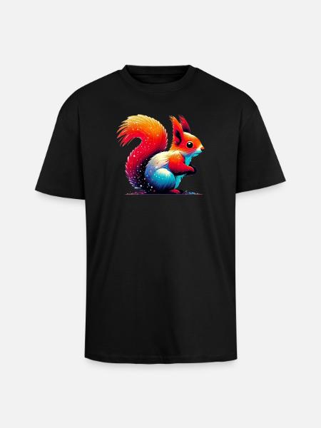 Squirrel - Unisex Oversized Heavyweight T-shirt - black