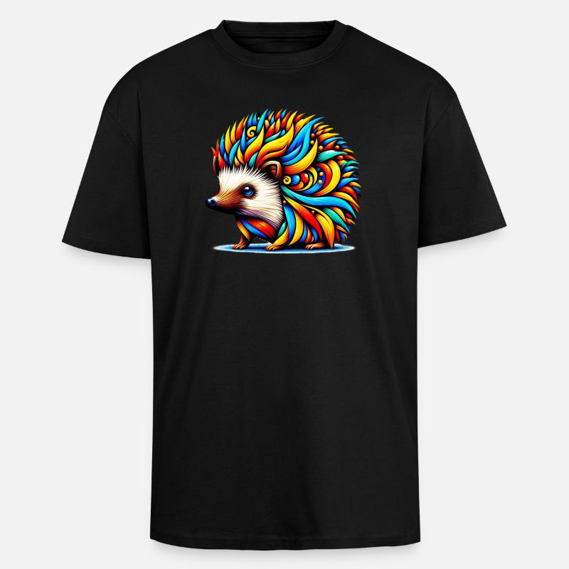 Hérisson - T-shirt unisexe oversize épais - noir
