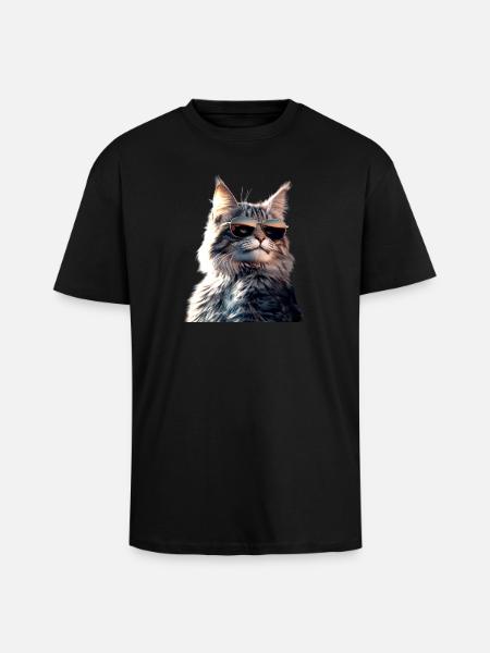 Maine Coon Cat Cat Mom Cat Maine Coon Cats - Unisex Oversized Heavyweight T-shirt - black