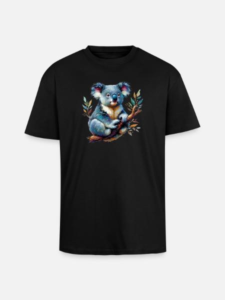 Koala - Unisex Oversized Heavyweight T-shirt - black