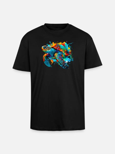 Turtle - Unisex Oversized Heavyweight T-shirt - black
