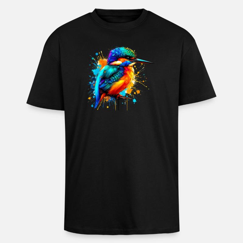 Eisvogel - Oversized Heavyweight Unisex T-Shirt - Schwarz