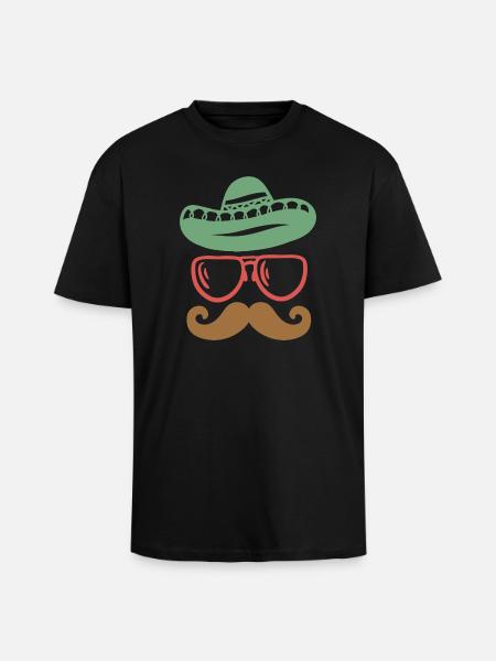 Cinco de Mayo mexikanisch Schnurrbart - Oversized Heavyweight Unisex T-Shirt - Schwarz