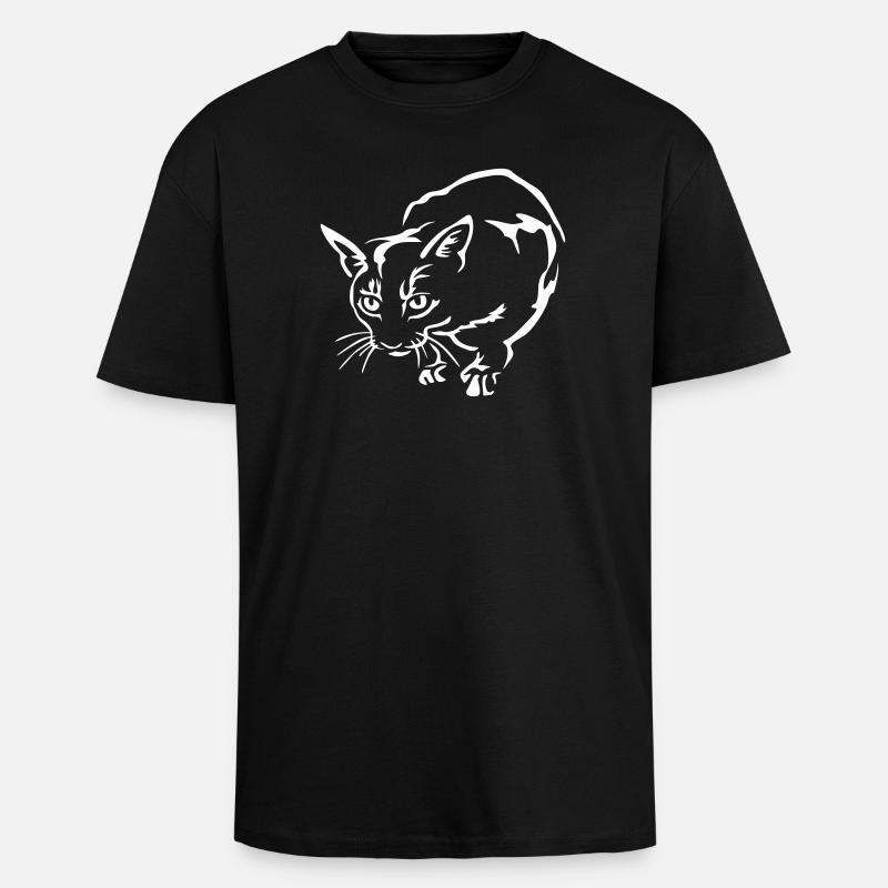 Abyssiner Cat "Black Edition" - Unisex Oversized Heavyweight T-shirt - black