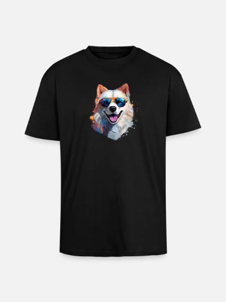 Samoyed with sunglasses - Unisex Oversized Heavyweight T-shirt - black