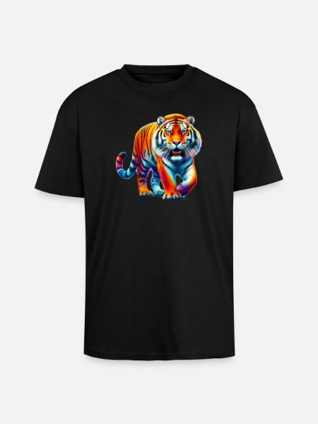 Tiger - Unisex Oversized Heavyweight T-shirt - black