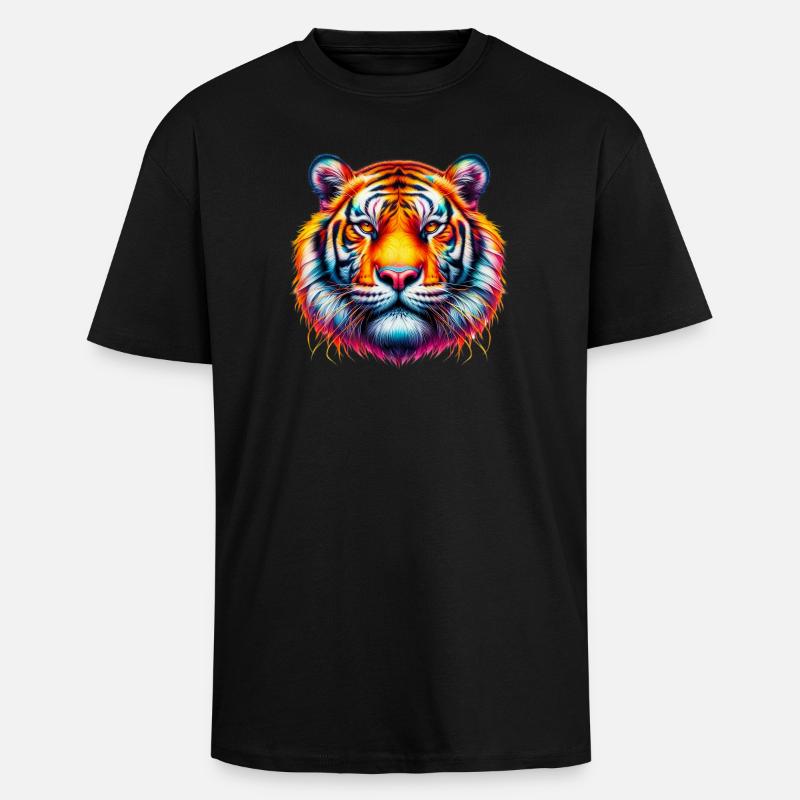 Tiger - Oversized Heavyweight Unisex T-Shirt - Schwarz