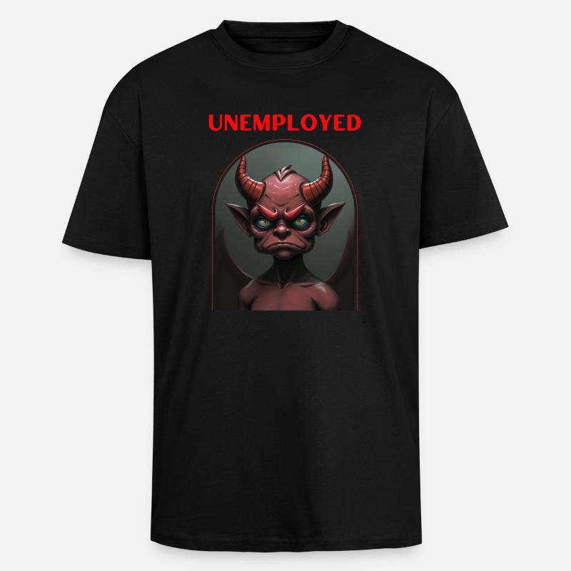 Unemployed devil - Unisex Oversized Heavyweight T-shirt - black