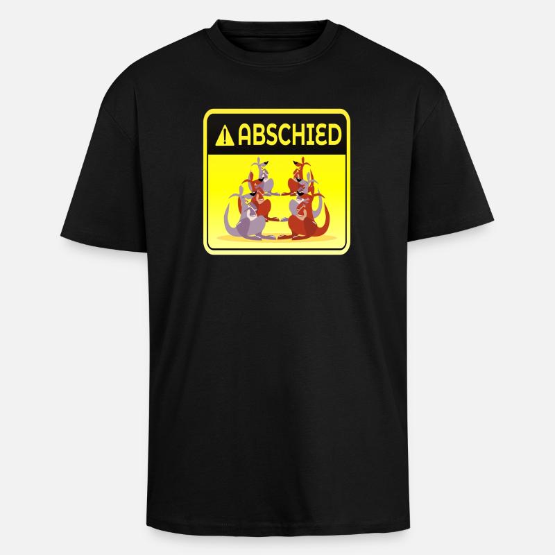 ABSCHIED KOLLEGEN TEAM GRUPPE - KÄNGURUS - Oversized Heavyweight Unisex T-Shirt - Schwarz