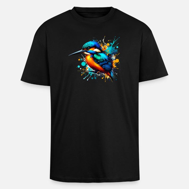 Eisvogel - Oversized Heavyweight Unisex T-Shirt - Schwarz