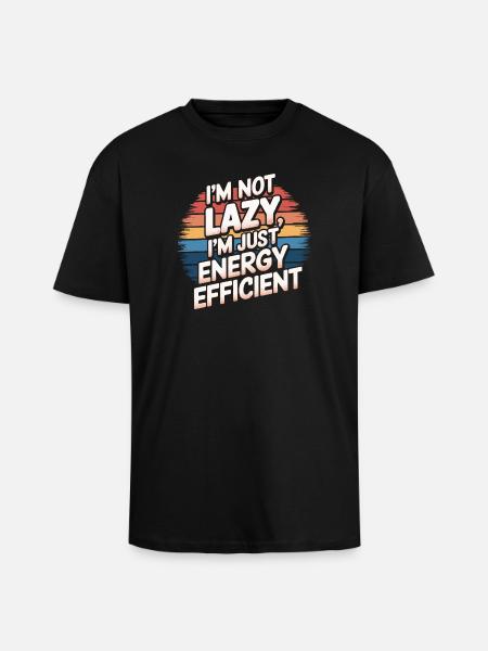 Energetic Anti-Laziness Illustration - Unisex Oversized Heavyweight T-shirt - black