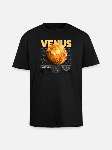 Venus details - Oversized Heavyweight Unisex T-Shirt - Schwarz