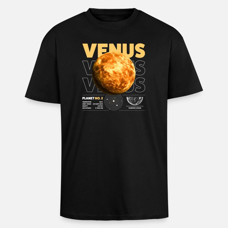 Venus details - Oversized Heavyweight Unisex T-Shirt - Schwarz