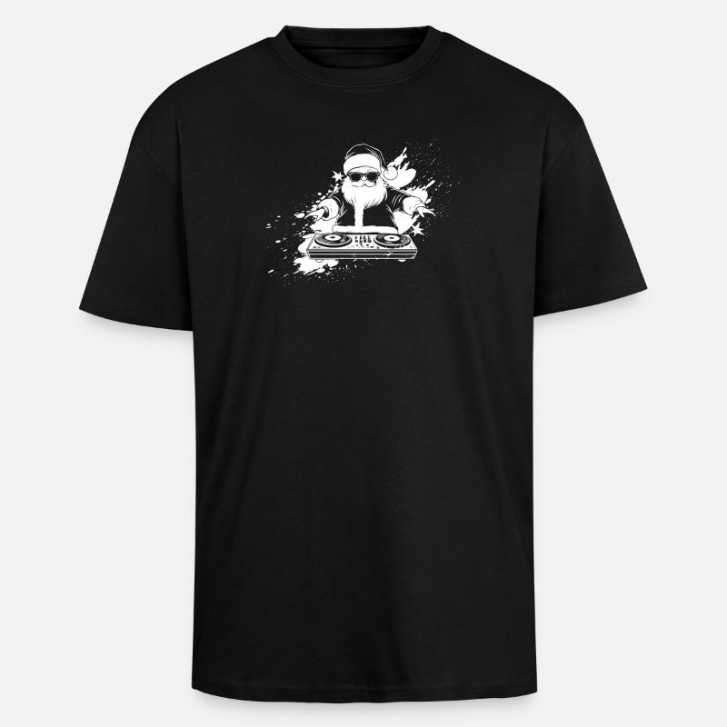 Dynamic DJ Silhouette Print - Unisex Oversized Heavyweight T-shirt - black