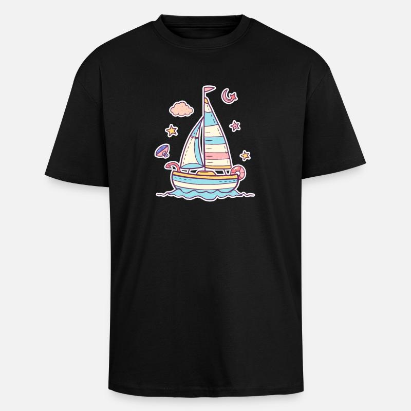 Sailing Comic Look - Unisex Oversized Heavyweight T-shirt - black