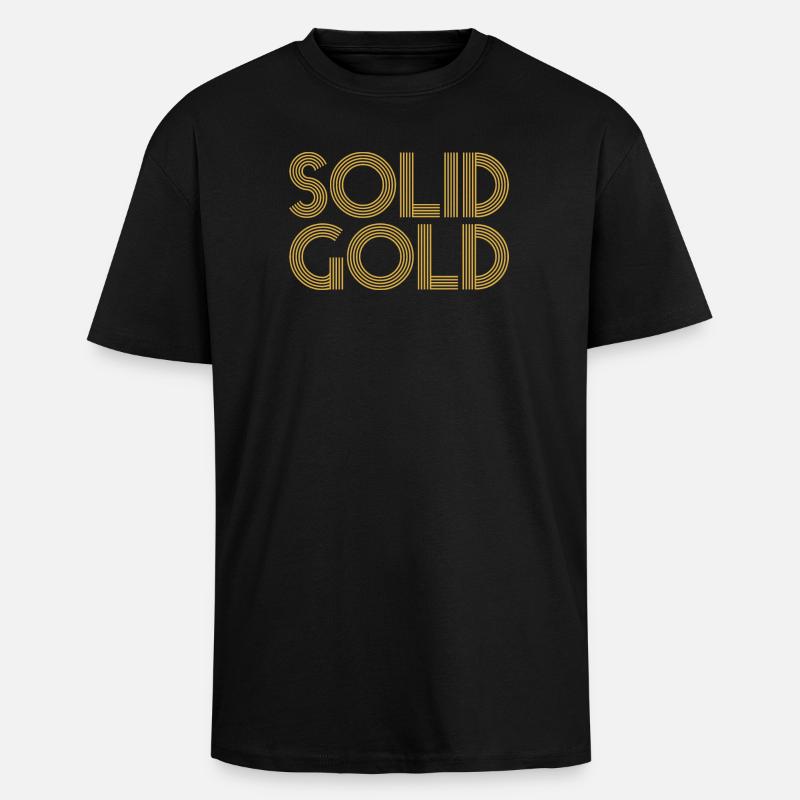 SOLID GOLD - Oversized Heavyweight Unisex T-Shirt - Schwarz