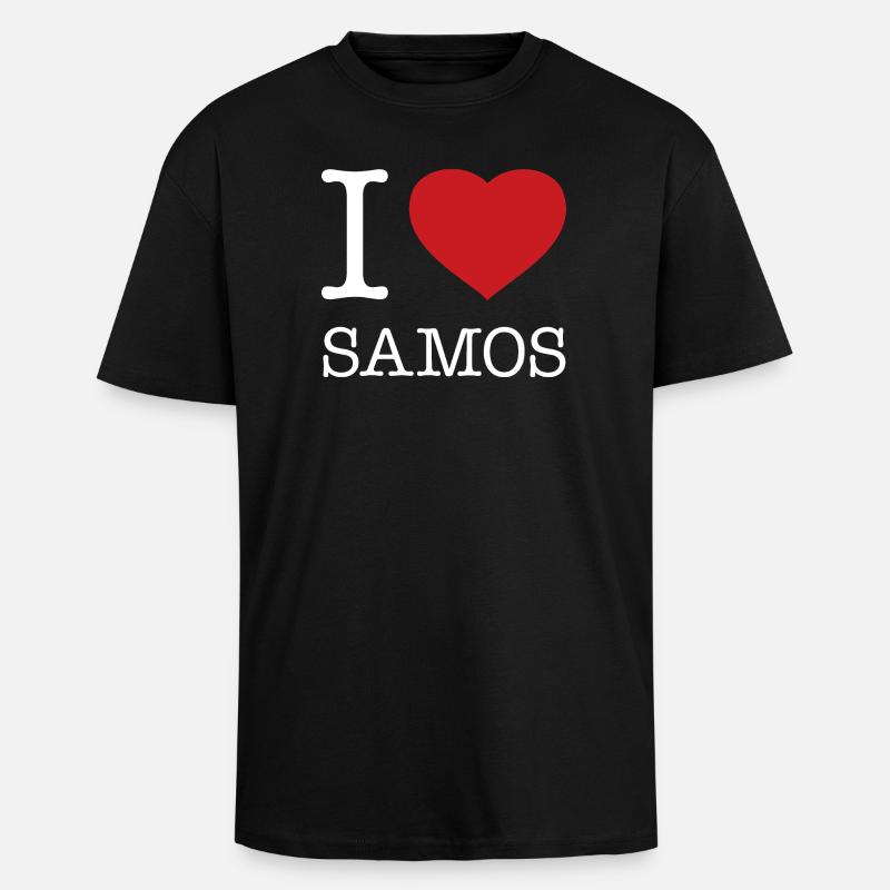 J’ADORE SAMOS - T-shirt unisexe oversize épais - noir