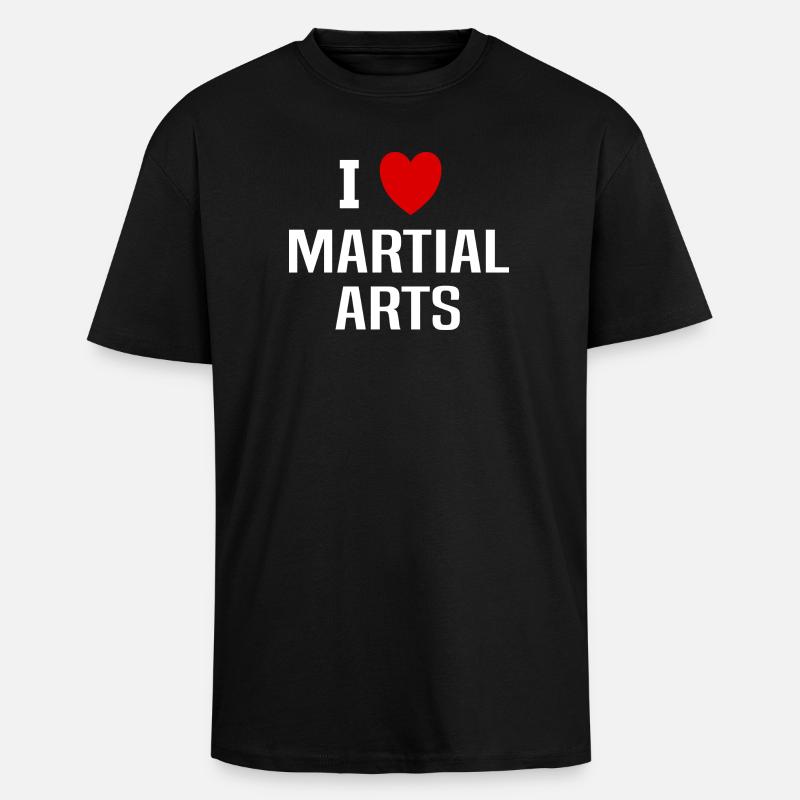 Ich liebe Kampfsport - Oversized Heavyweight Unisex T-Shirt - Schwarz