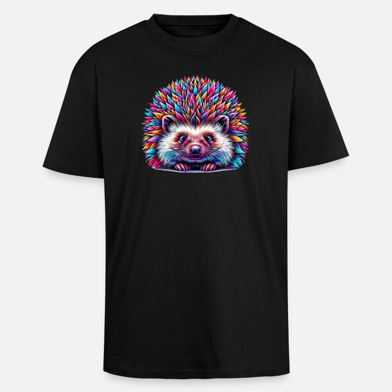 Hérisson - T-shirt unisexe oversize épais - noir