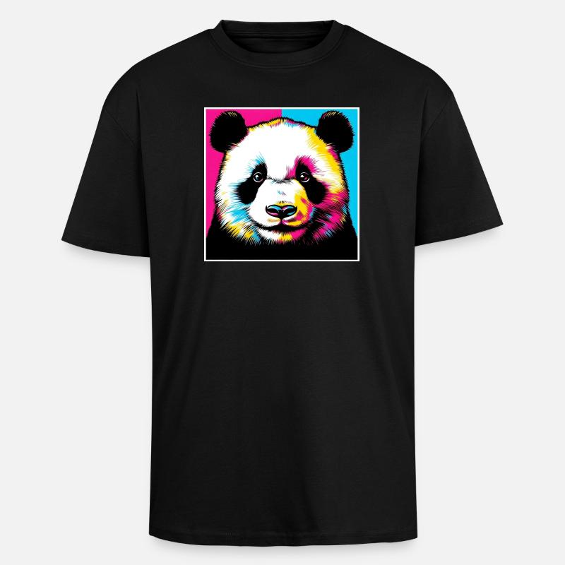 Panda - T-shirt unisexe oversize épais - noir