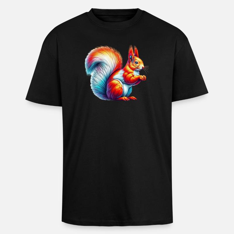 Eichhörnchen - Oversized Heavyweight Unisex T-Shirt - Schwarz