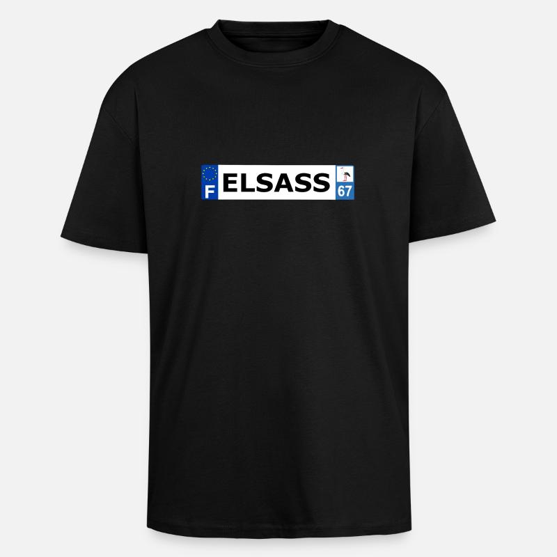 Elsass - Oversized Heavyweight Unisex T-Shirt - Schwarz