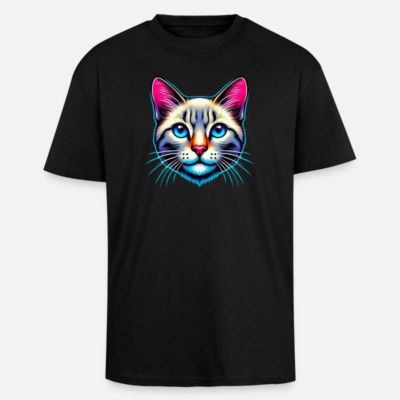 Cat - Unisex Oversized Heavyweight T-shirt - black