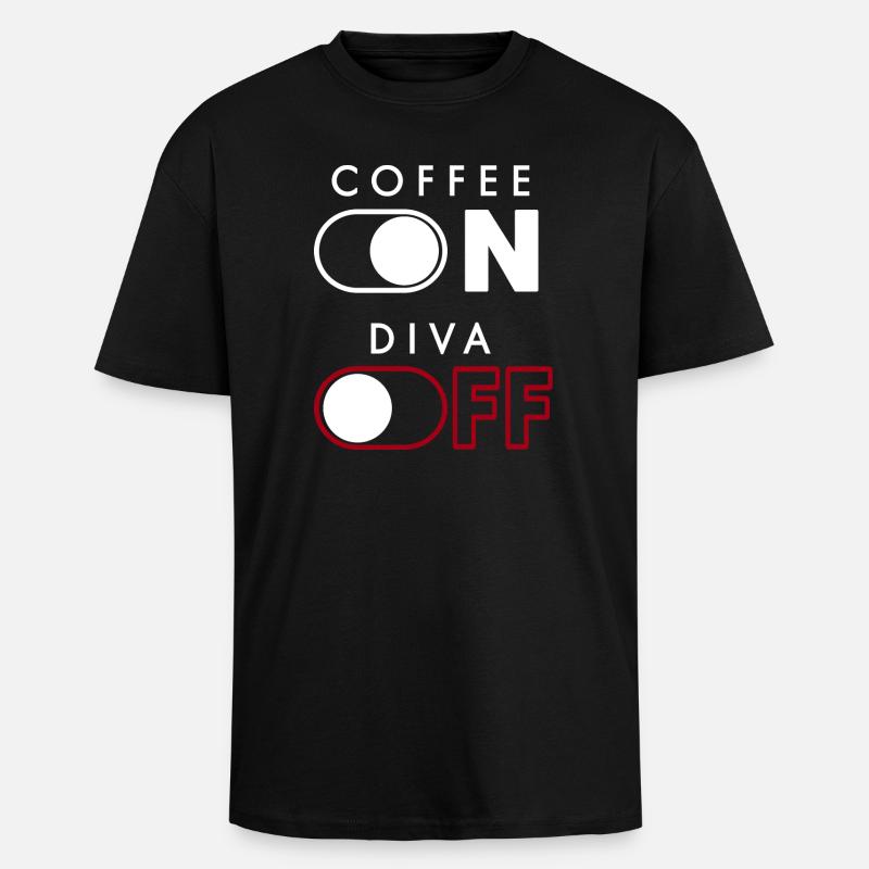 Diva du café - T-shirt unisexe oversize épais - noir