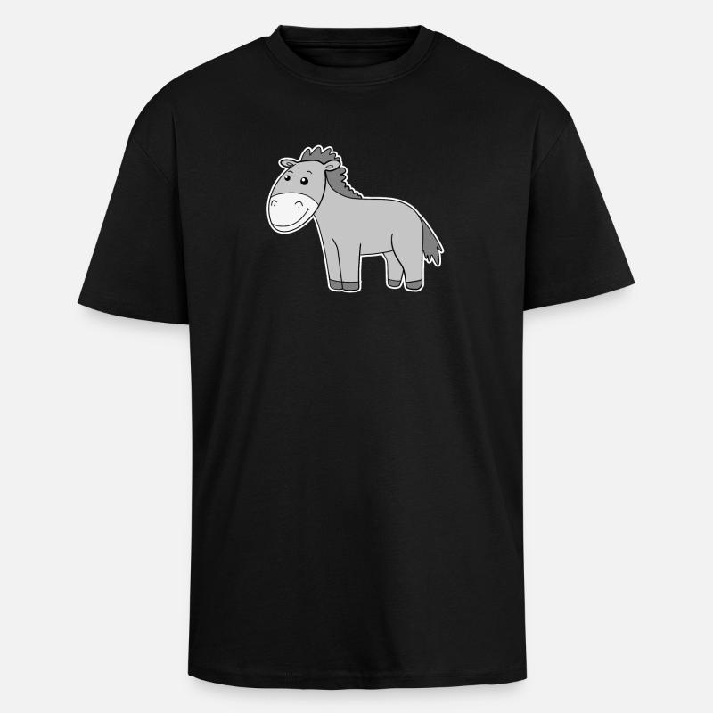 Esel Motiv Kleinkind - Oversized Heavyweight Unisex T-Shirt - Schwarz