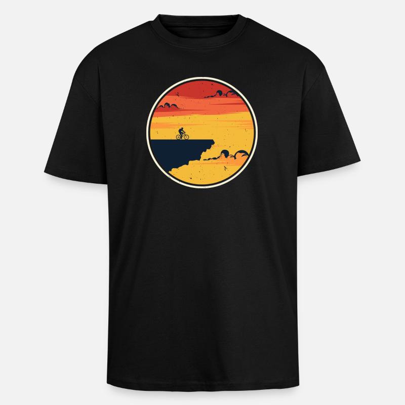 Sunset Cliff Ride - Oversized Heavyweight Unisex T-Shirt - Schwarz
