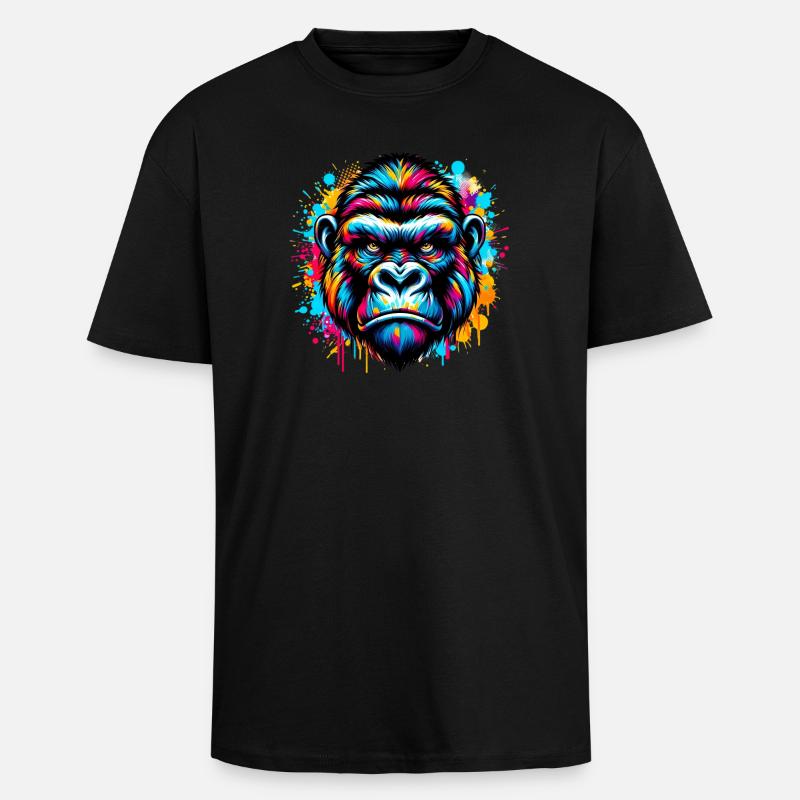 Gorilla - Oversized Heavyweight Unisex T-Shirt - Schwarz