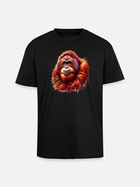 Orangutan Orangutan - Unisex Oversized Heavyweight T-shirt - black