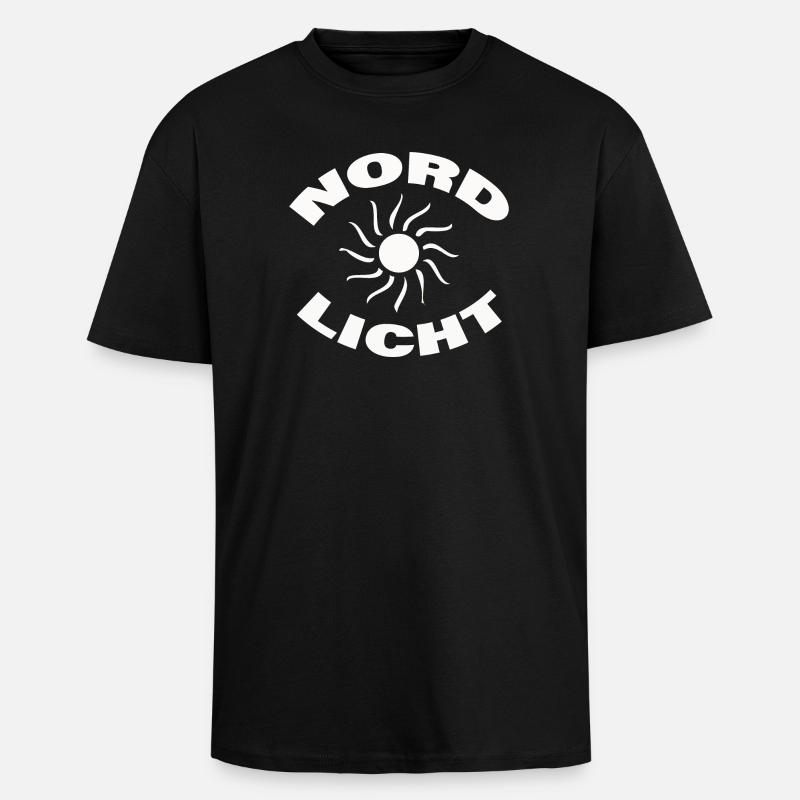 AURORA BOREALIS - Unisex Oversized Heavyweight T-shirt - black