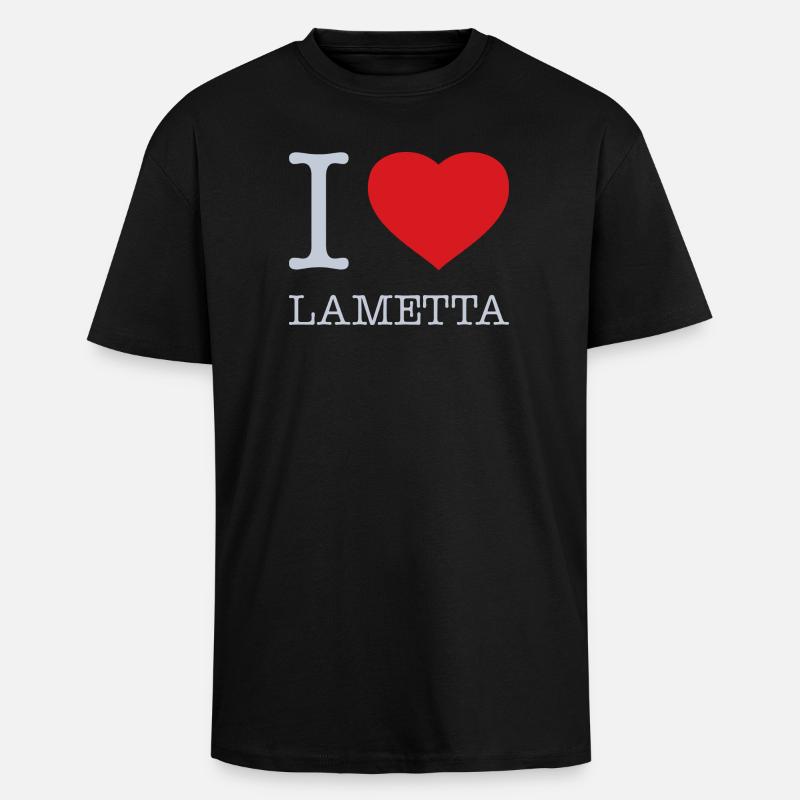 I LOVE LAMETTA - Oversized Heavyweight Unisex T-Shirt - Schwarz